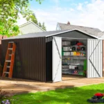 10 ft. W x 10 ft. D Outdoor Metal Storage Shed with Reinforced Steel Frame - Image 4