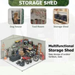 10 ft. W x 10 ft. D Outdoor Metal Storage Shed with Reinforced Steel Frame - Image 3