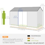 12 ft. W x 6 ft. D Galvanized Steel Horizontal Storage Shed - Image 8