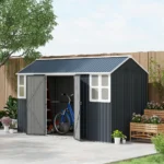 12 ft. W x 6 ft. D Galvanized Steel Horizontal Storage Shed - Image 2