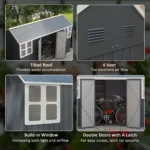 12 ft. W x 6 ft. D Galvanized Steel Horizontal Storage Shed - Image 5