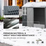 12 ft. W x 6 ft. D Galvanized Steel Horizontal Storage Shed - Image 4