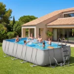 18' x 9' x 47" Rectangular Above Ground Pool Set with Removable Ladder and Filter Pump - Image 2
