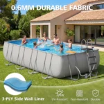 18' x 9' x 47" Rectangular Above Ground Pool Set with Removable Ladder and Filter Pump - Image 6