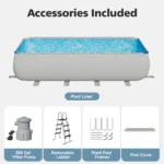 18' x 9' x 47" Rectangular Above Ground Pool Set with Removable Ladder and Filter Pump - Image 4