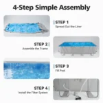 18' x 9' x 47" Rectangular Above Ground Pool Set with Removable Ladder and Filter Pump - Image 9
