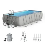 18' x 9' x 47" Rectangular Above Ground Pool Set with Removable Ladder and Filter Pump
