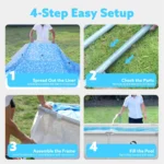 10ft x 6.8ft x 26inch Rectangular Above Ground Pool with Filter Pump - Image 7