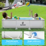 10ft x 6.8ft x 26inch Rectangular Above Ground Pool with Filter Pump - Image 3