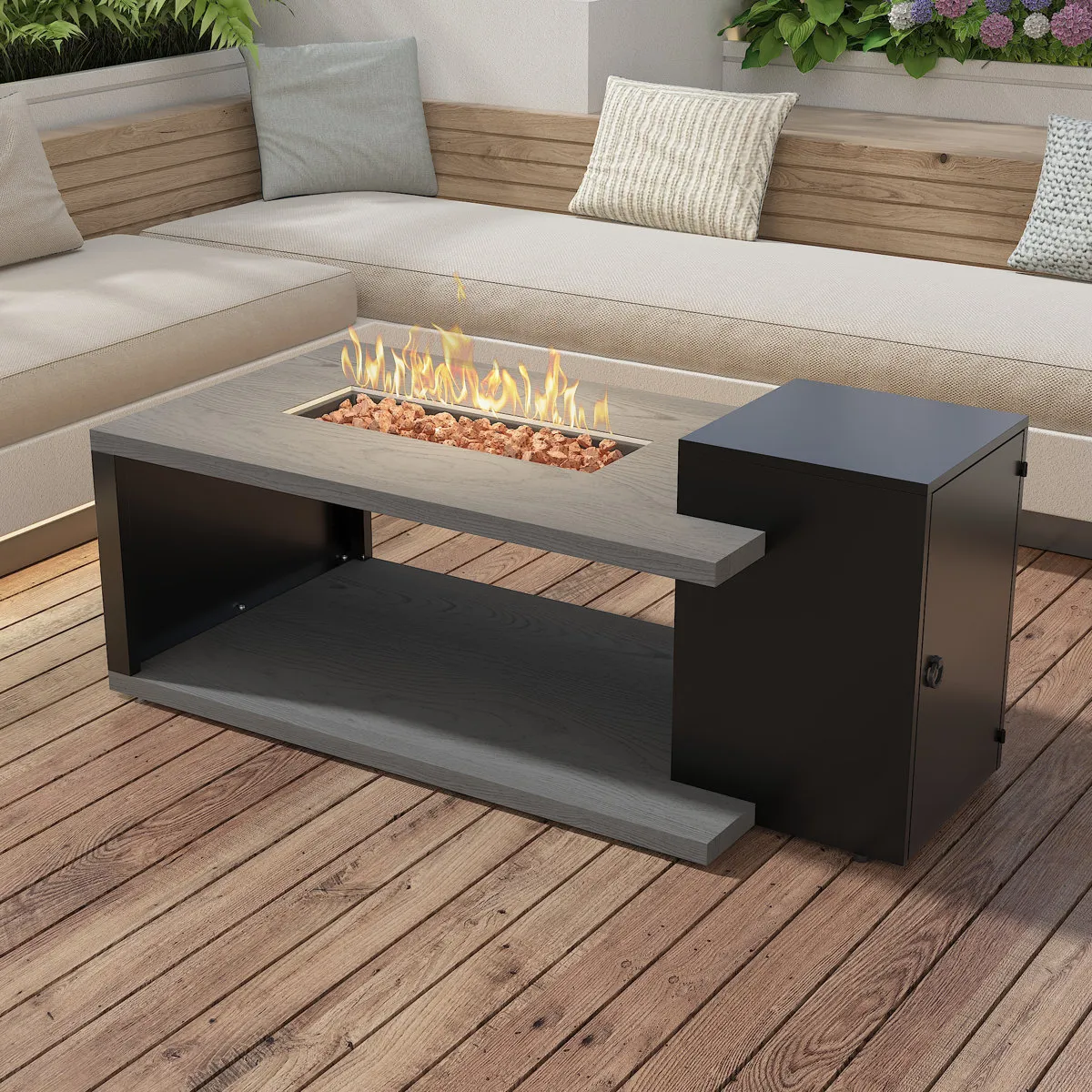 download (23) Outdoor 50,000 BTU Propane Gas Fire Pit Table - Image 1