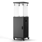 50000 BTU Black Standing Propane Patio Heater with Wheels