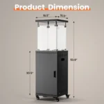 50000 BTU Black Standing Propane Patio Heater with Wheels - Image 3