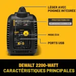 DEWALT DXGNI 2200W Gas Powered Recoil Pull Start Portable Generator with DeWALT 98cc Engine - Image 6