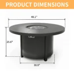 Dobbs 48" Round Fire Pit Table 40,000 BTU Carbon Steel Construction - Image 5