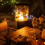 50000 BTU Black Standing Propane Patio Heater with Wheels - Image 6