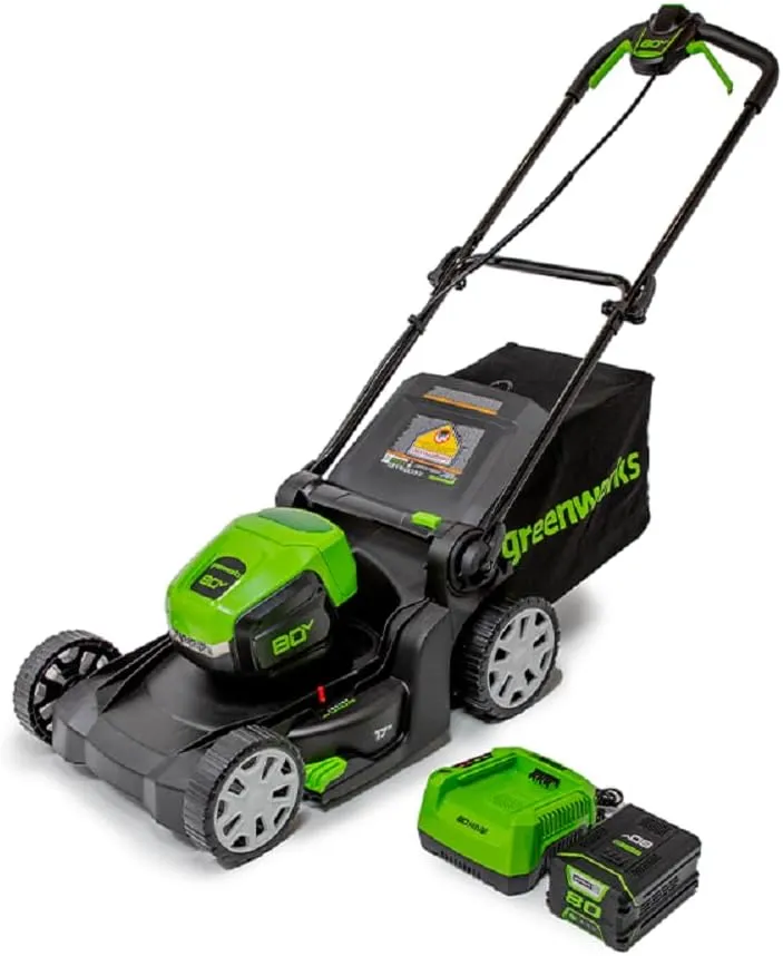 download (33) Greenworks 80V 17" Brushless Lawn Push Mower, 2.0Ah Battery and Charger Included - Image 1