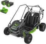 Greenworks 60v Stealth Series All-Terrain 2-Seat Electric Youth Go-Kart, 8ah Batteries And Dual Port Charger