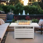 Brandtley 26.4" H x 54.3" W Aluminum Propane Outdoor Fire Pit Table - Image 10