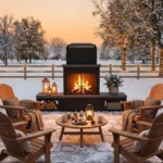 Sunjoy Outdoor Fireplace, Patio Wood Burning Steel Fireplace with Chimney - Image 2
