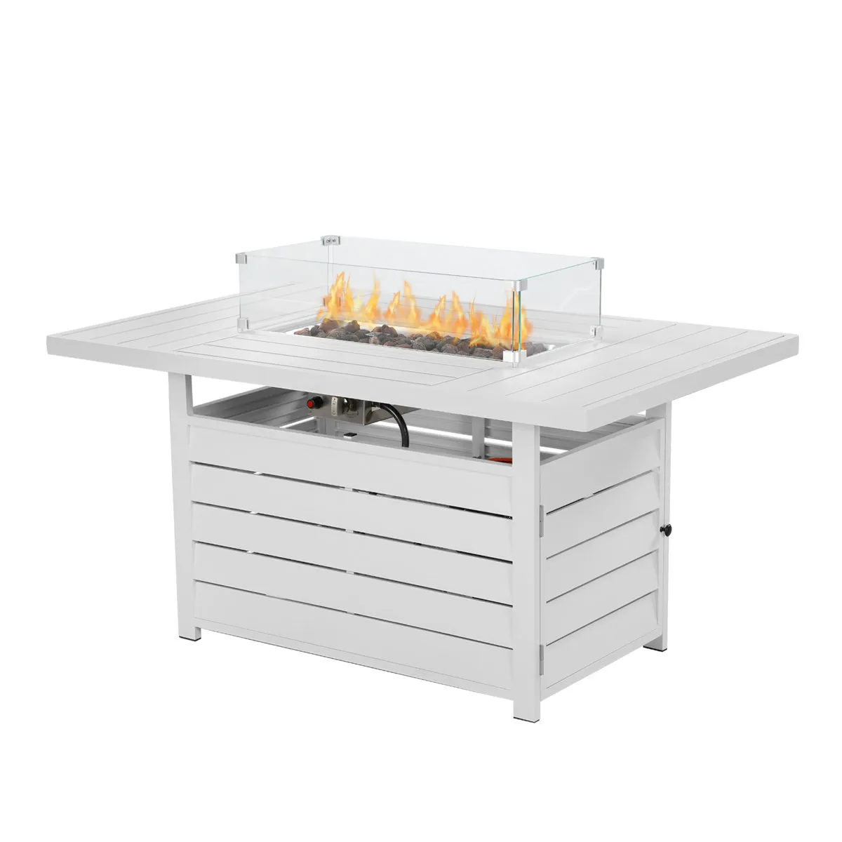 download (36) Brandtley 26.4" H x 54.3" W Aluminum Propane Outdoor Fire Pit Table - Image 1