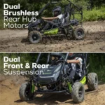 Greenworks 60v Stealth Series All-Terrain 2-Seat Electric Youth Go-Kart, 8ah Batteries And Dual Port Charger - Image 3