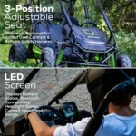 Greenworks 60v Stealth Series All-Terrain 2-Seat Electric Youth Go-Kart, 8ah Batteries And Dual Port Charger - Image 7