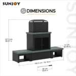 Sunjoy Outdoor Fireplace, Patio Wood Burning Steel Fireplace with Chimney - Image 4