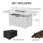 Brandtley 26.4" H x 54.3" W Aluminum Propane Outdoor Fire Pit Table - Image 9