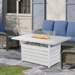 Brandtley 26.4" H x 54.3" W Aluminum Propane Outdoor Fire Pit Table - Image 8