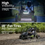 Greenworks 60v Stealth Series All-Terrain 2-Seat Electric Youth Go-Kart, 8ah Batteries And Dual Port Charger - Image 5
