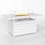 Brandtley 26.4" H x 54.3" W Aluminum Propane Outdoor Fire Pit Table - Image 4