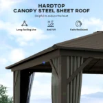 Outsunny 10' x 12' Deluxe Hardtop Gazebo with Curtains and Netting - Image 6