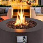 Round Magnesium Oxide Concrete Propane Smokeless Fire Pit - Image 3