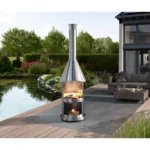 Aukland 90.6" H x 24.8" W Stainless Steel Outdoor Chiminea - Image 10