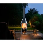 Aukland 90.6" H x 24.8" W Stainless Steel Outdoor Chiminea - Image 9