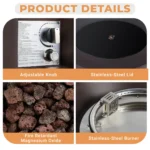 Round Magnesium Oxide Concrete Propane Smokeless Fire Pit - Image 5