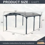 12x16x8 Metal Outdoor Arch Carport For Driveway Car, Truck - Image 6