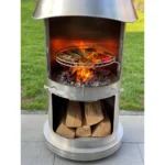 Aukland 90.6" H x 24.8" W Stainless Steel Outdoor Chiminea - Image 3
