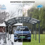 12x16x8 Metal Outdoor Arch Carport For Driveway Car, Truck - Image 5