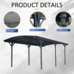 12x16x8 Metal Outdoor Arch Carport For Driveway Car, Truck - Image 3