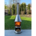 Aukland 90.6" H x 24.8" W Stainless Steel Outdoor Chiminea
