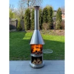 Aukland 90.6" H x 24.8" W Stainless Steel Outdoor Chiminea - Image 6