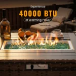 Terkel Rectangle Outdoor Fire Pit Table - Image 6