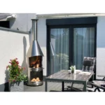 Aukland 90.6" H x 24.8" W Stainless Steel Outdoor Chiminea - Image 4