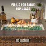 Terkel Rectangle Outdoor Fire Pit Table - Image 5