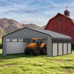 19.46 ft. W x 19.13 ft. D Heavy Duty Metal Frame Carport with Solar Lamp, Outdoor Garage Car Shelter - Image 2