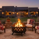 Jahidul Crossweave Round Wood-Burning Steel Outdoor Fire Pit with Screen - Image 3
