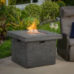 Rosia Square Concrete Propane Smokeless Fire Pit Table with Hidden Fuel Tank - Image 2