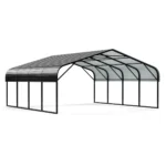 19.46 ft. W x 19.13 ft. D Heavy Duty Metal Frame Carport with Solar Lamp, Outdoor Garage Car Shelter - Image 3