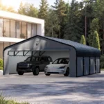 19.46 ft. W x 19.13 ft. D Heavy Duty Metal Frame Carport with Solar Lamp, Outdoor Garage Car Shelter - Image 5